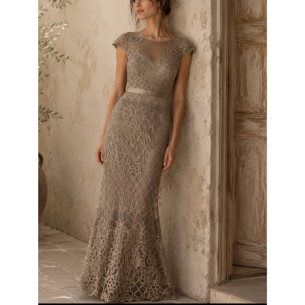 Tadashi Shoji Miranda Sequin Embroidered Gown BJK18795LX